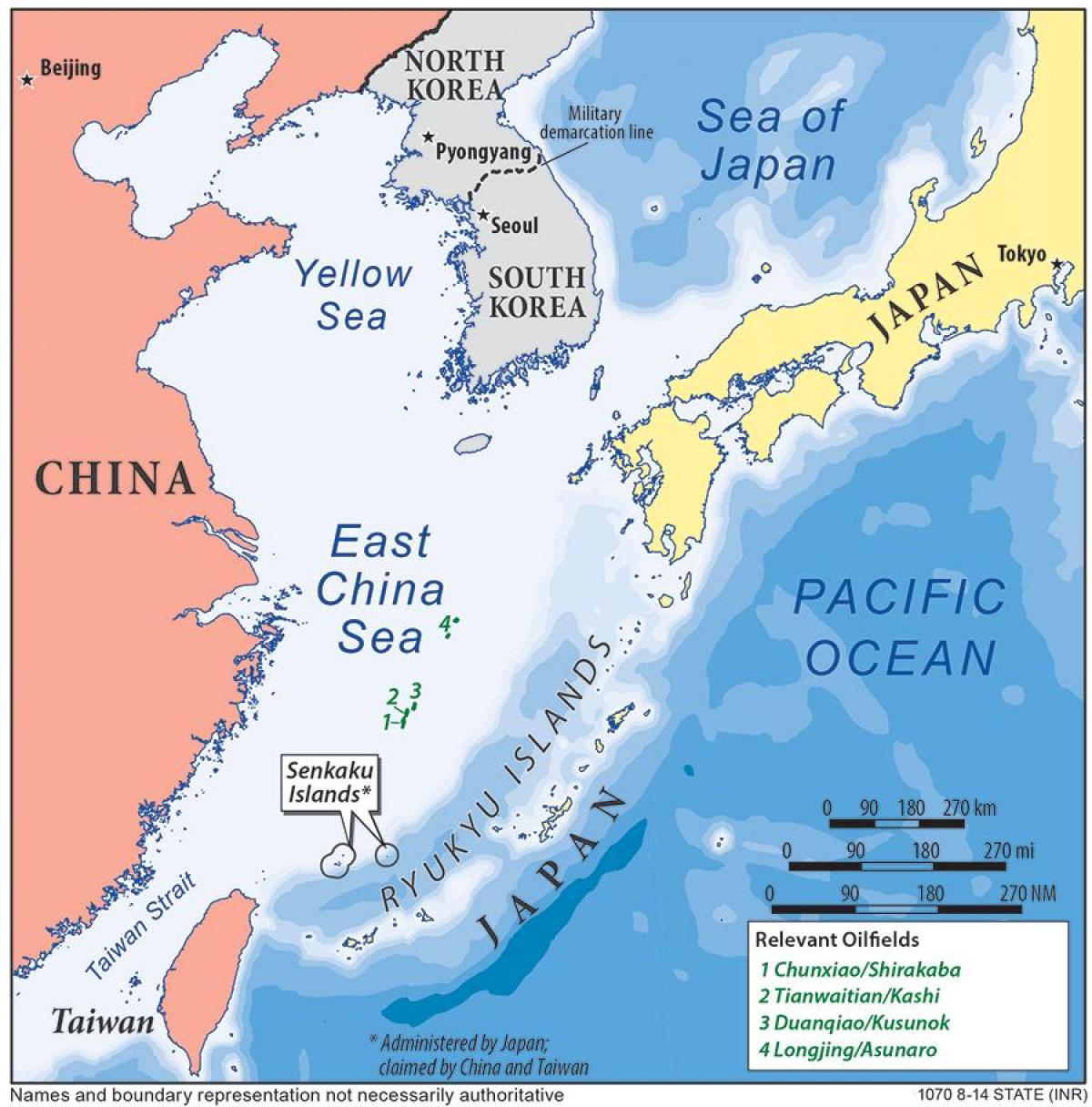 מפה של ים סין המזרחי